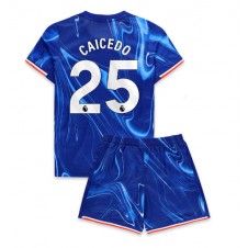 Chelsea Moises Caicedo #25 Hjemmedraktsett Barn 2024-25 Kortermet (+ korte bukser)